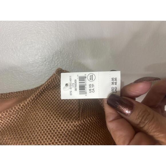 Aerie Stylish One-Shoulder Brown Crop Top XS - Picture 3 of 5